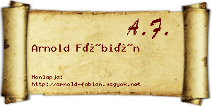 Arnold Fábián névjegykártya